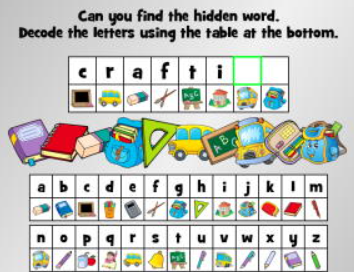 Back to School Hidden Word Decoder